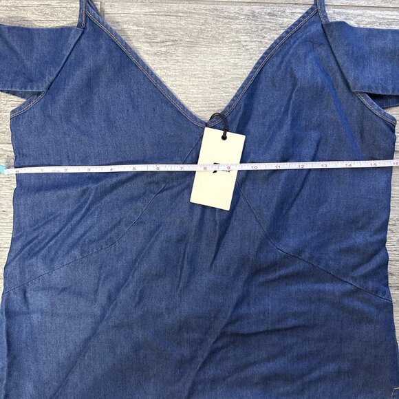 7 For All Mankind Blue Denim Tank Top XS NWT - Picture 4 of 8